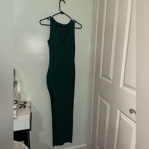 green shein dress with slit size petite xxs brand new